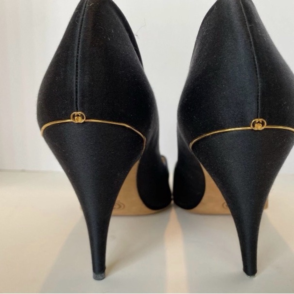 Gucci Black and Gold Heels